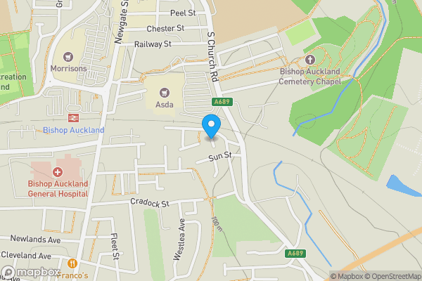 Map location for Holdforth Drive, BISHOP AUCKLAND, County Durham, DL14 6DG