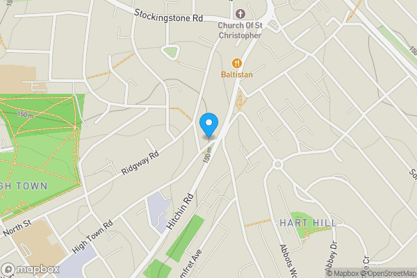 Map location for 335 High Town Road, Luton, Bedfordshire, LU2 0DB