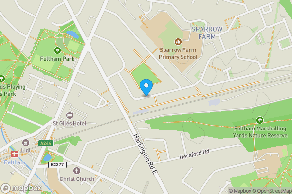 Map location for Durham Road, FELTHAM, TW14 0AG