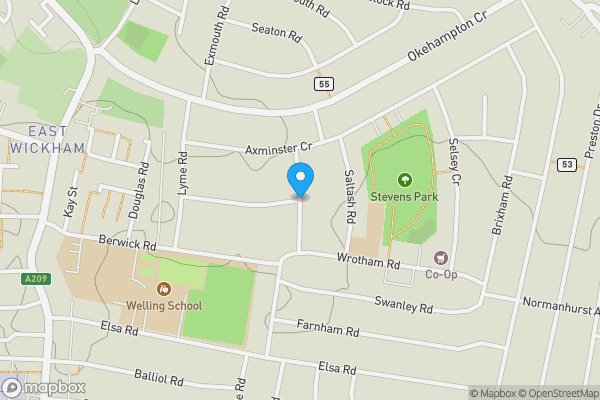 Map location for Tavistock Road, Welling, Kent, DA16 1HA