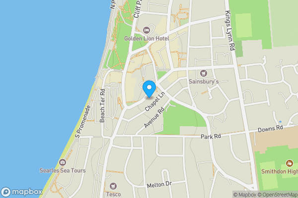 Map location for 28, Westgate, HUNSTANTON, Norfolk, PE36 5AL