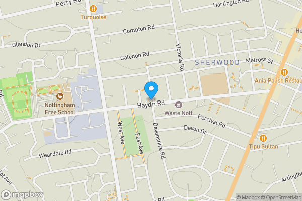 Map location for 192 Haydn Road, Nottingham, Nottinghamshire, NG5 2LG, Nottinghamshire, NG5 2LG