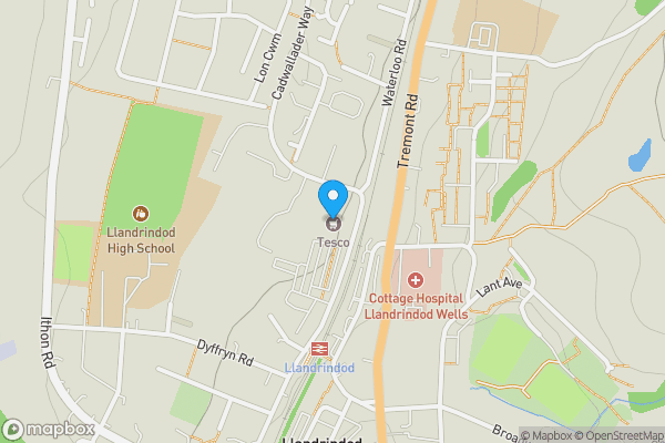 Map location for 1 The Old Police Station Waterloo Road, Llandrindod Wells, Powys, LD1 6BH
