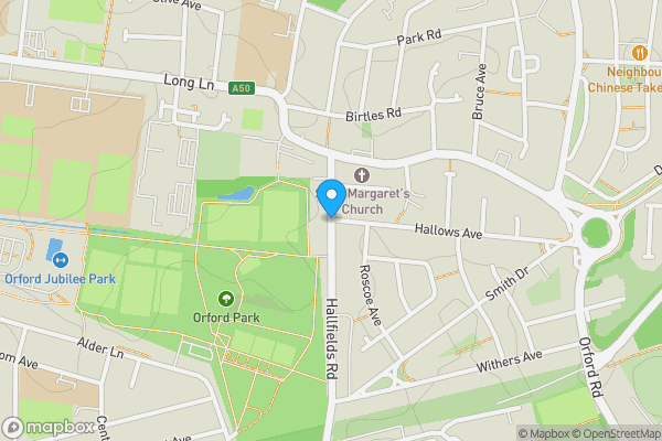 Map location for Hallfields Road, Warrington, Cheshire, WA2 8DN
