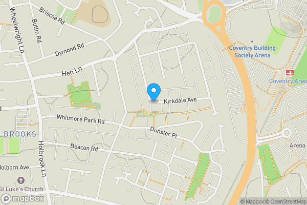 Map location for Kirkdale Avenue, COVENTRY, West Midlands, CV6 4LN