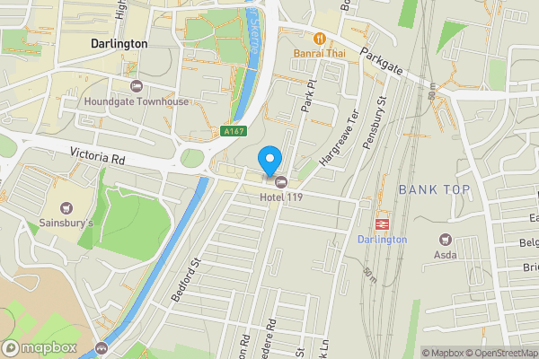 Map location for 111 Victoria Road, Darlington, County Durham DL1 5JH