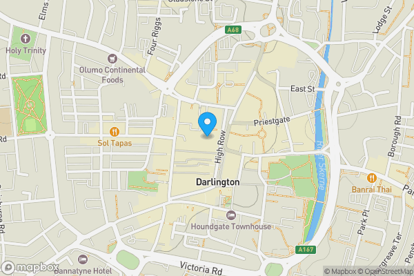 Map location for 26 High Row, Darlington, County Durham, DL3 7QW