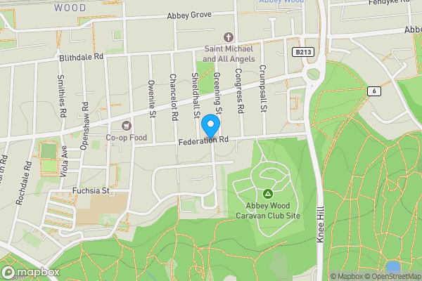 Map location for Federation Road, Abbey Wood, SE2 0JT