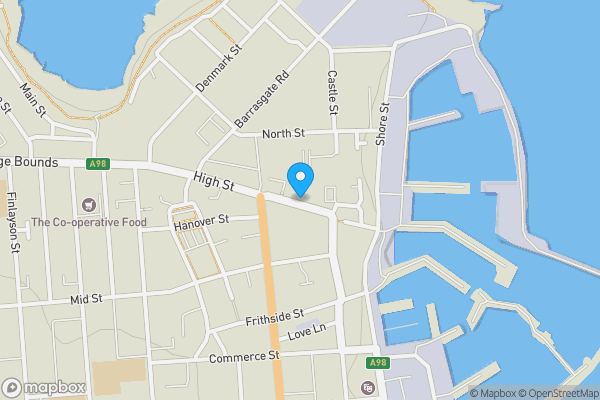 Map location for 12 High Street, Fraserburgh, AB43 9AN