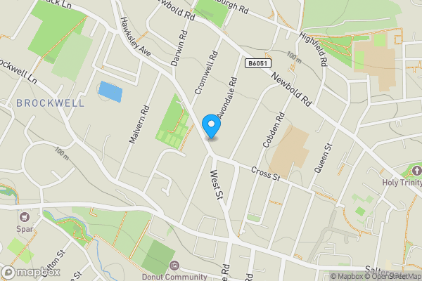 Map location for 2 Avondale Road, Chesterfield S40 4TF