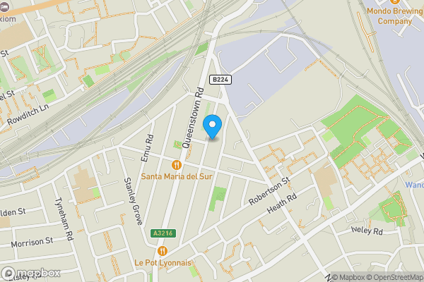 Map location for Flat B, 43 St. Philip Street, Battersea, London, SW8 3SR