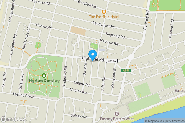 Map location for Highland Street, Southsea, Hampshire, PO4 9NL