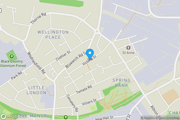 Map location for Victoria Street, WILLENHALL, West Midlands, WV13 1DW