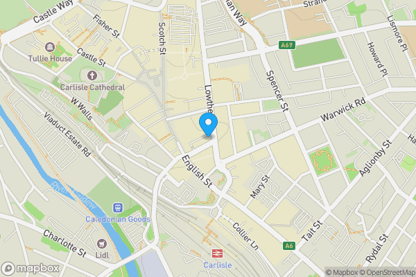 Map location for 29 Lowther Street, Carlisle, Cumbria CA3 8EE
