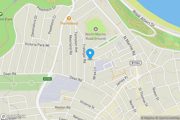 Map location for Trafalgar Terrace, Scarborough, North Yorkshire, YO12 7QG