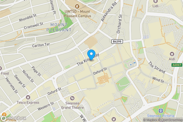 Map location for Portland House, The Kingsway, Canol Y Ddinas, Abertawe, Swansea, SA1 5HN