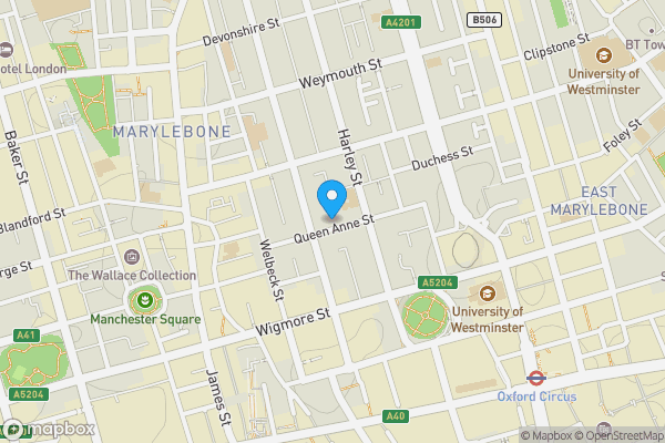 Map location for 30 Queen Anne Street, London W1G 8HX