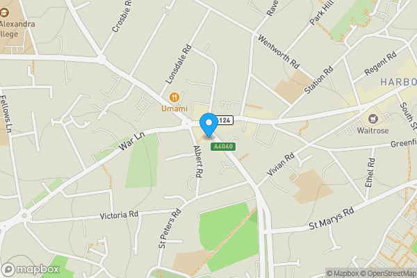 Map location for 13 Harborne Park Road, Harborne, Birmingham, B17 0DE