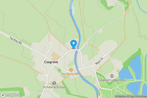 Map location for Land adjacent to 29 Bridge Road, Cosgrove, Northamptonshire, MK19 7JH