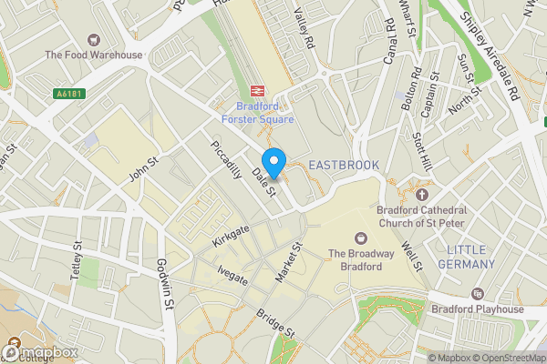 Map location for West Riding House, 41 Cheapside, Bradford BD1 4HR