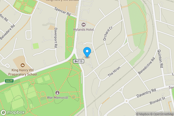 Map location for 22 Kenilworth Court, Cheylesmore, Coventry, West Midlands CV3 6HZ