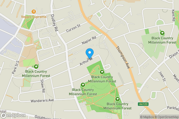 Map location for Arthur Street, Wolverhampton, West Midlands, WV2 3EA