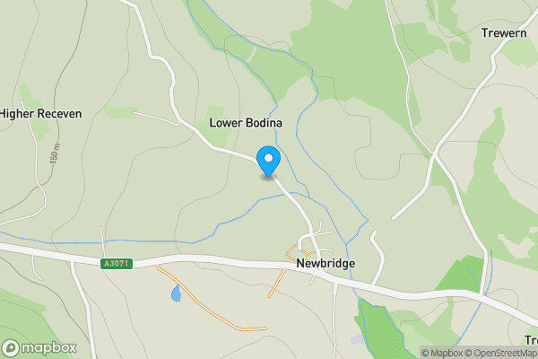 Map location for Garage 2 Bodinnar Close, Bodinnar Lane, Newbrige, Penzance, TR20 8NN