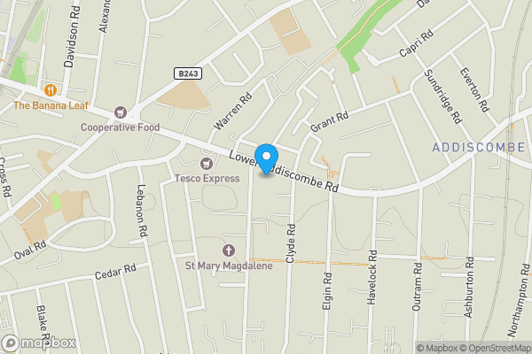 Map location for 128C Lower Addiscombe Road, Croydon, Surrey, CR0 6AE