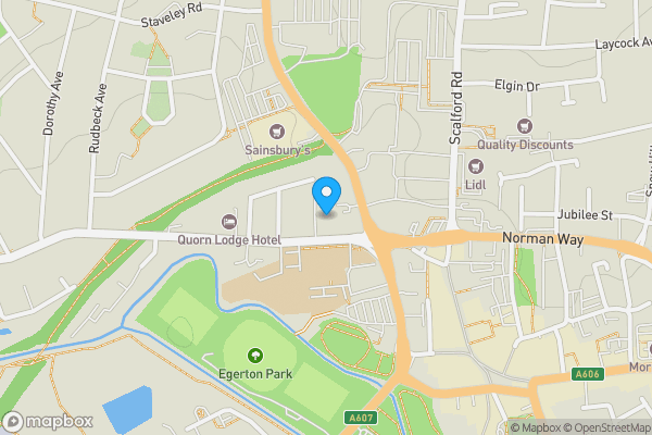 Map location for Flats A, B, C, D & E, 20 Asfordby Road, Melton Mowbray, Leicestershire, LE13 0HR