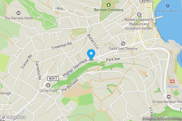 Map location for 11 Rosewall Terrace, St. Ives TR26 1QJ