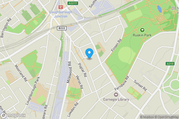 Map location for Flat B, 116 Hinton Road, Herne Hill, London, SE24 0HU