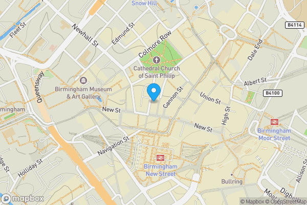 Map location for Apartment 48, Temple House, New Street, Birmingham, West Midlands B2 5DB