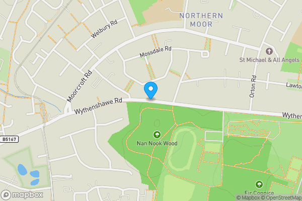 Map location for Wythenshawe Road, Manchester, Lancashire, M23 0WT