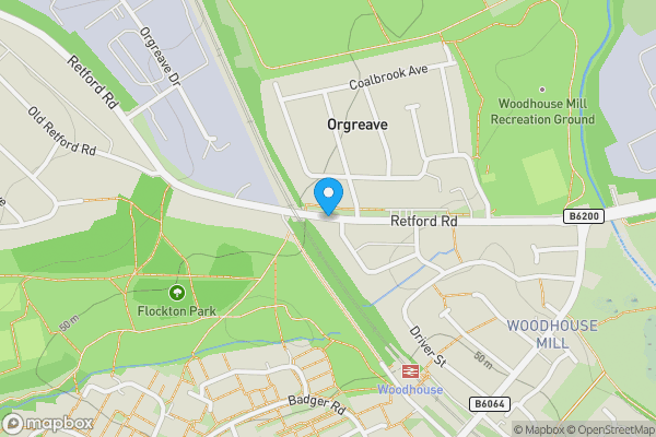 Map location for Land to the West side of Retford Road, Sheffield, South Yorkshire S13 9WA