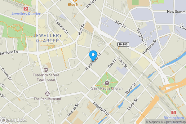 Map location for Northwood Street, Birmingham, West Midlands, B3 1TT