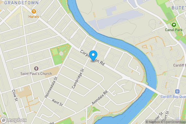 Map location for Ground Floor Flat 164 Corporation Road, Cardiff, CF11 7AY