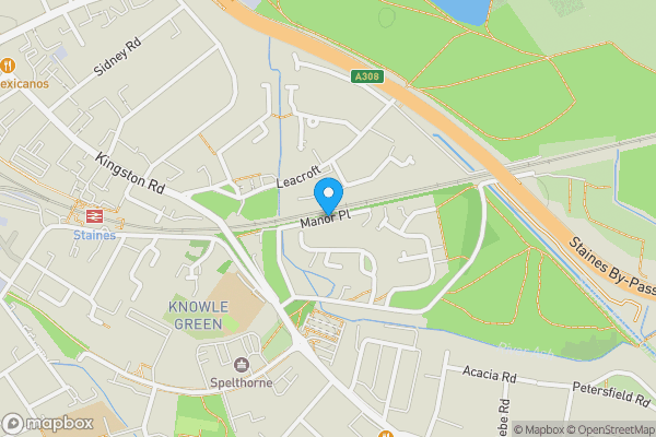 Map location for Land lying to the north of Staines bypass, Manor Place, Staines-Upon-Thames, Surrey TW18 1AE