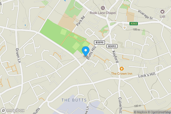 Map location for Berry Villa, 32 Butts Hill, Frome, BA11 1HX