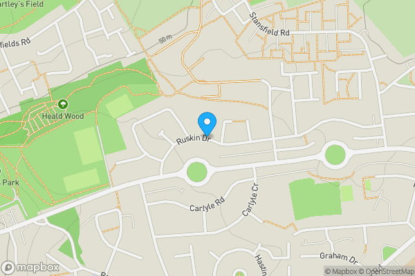 Map location for Ruskin Drive, Castleford, West Yorkshire, WF10 3BE