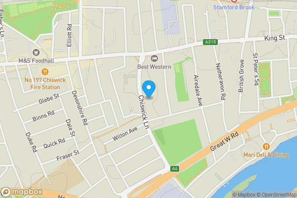 Map location for 35 Chiswick Lane, Chiswick, W4 2LR