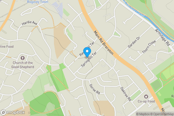 Map location for 44 Springhill Terrace, Brereton, Rugeley, West Midlands WS15 1BU