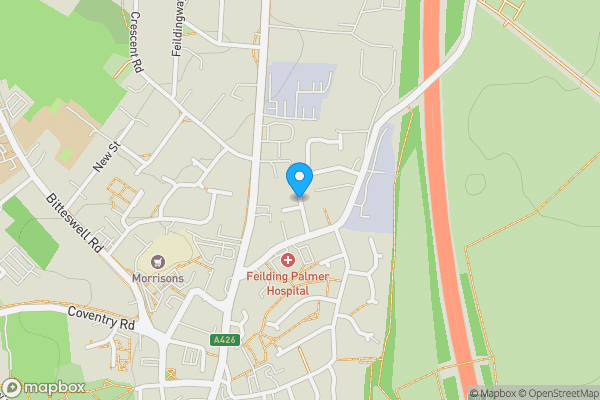 Map location for Land off Gladstone Street, Lutterworth, LE17 4EA