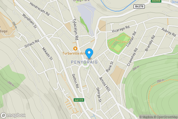 Map location for 1 Swan Terrace, Tonypandy, CF40 1HJ