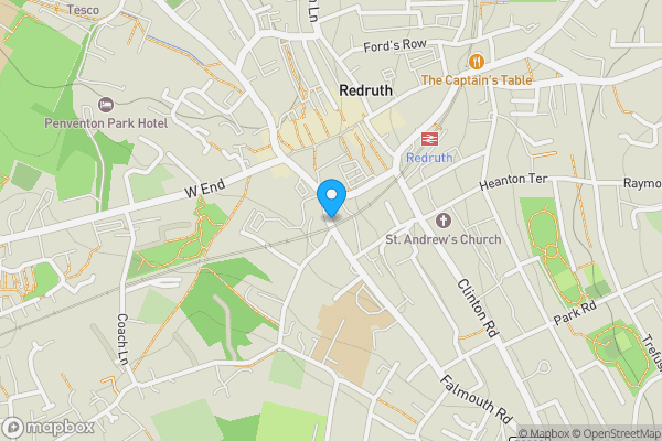 Map location for 4, 5, 6 Penryn Street & 1 Station Hill, Redruth, Cornwall, TR15 2SP