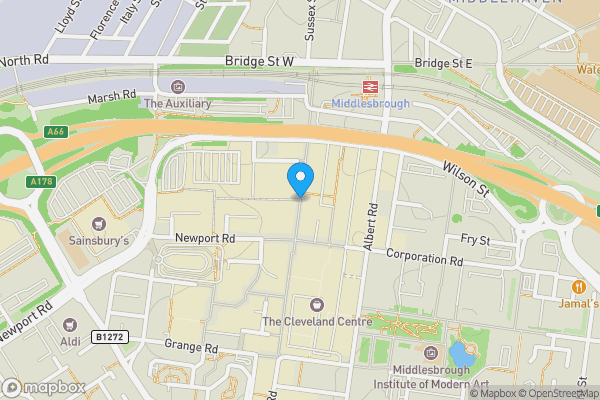 Map location for 54 - 56 Linthorpe Road, Middlesbrough TS1 1RA