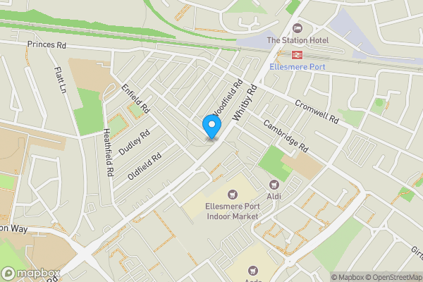 Map location for 52 Whitby Road, Ellesmere Port, Cheshire, CH65 8AE