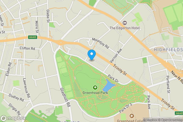 Map location for Apartment 1 Parklands, 16 Park Drive, Huddersfield, HD1 4EB