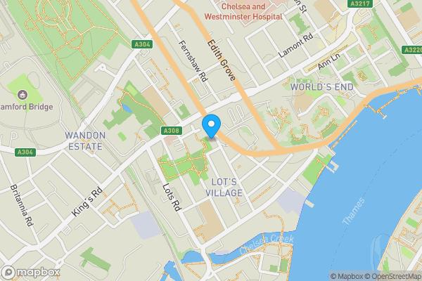 Map location for 9D Tadema Road, London, SW10 0NU