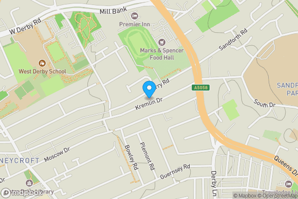 Map location for 41 Kremlin Drive, Liverpool, Merseyside, L13 7BU L13 7BU