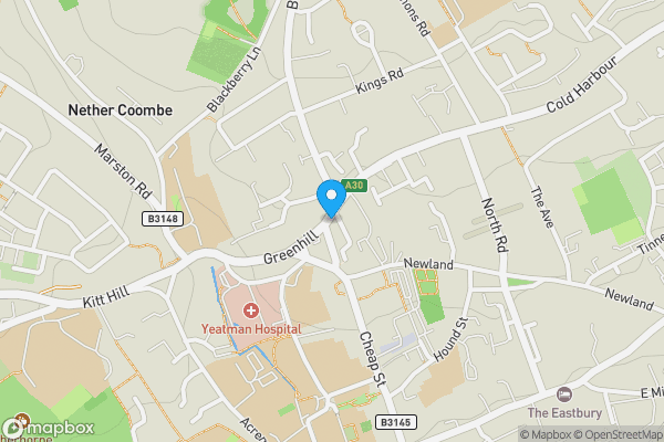 Map location for St. Georges House, Greenhill, Sherborne , DT9 4HF